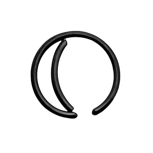 Fake Nose Ring Dobbelt Septum Piercing Clip-On Sort