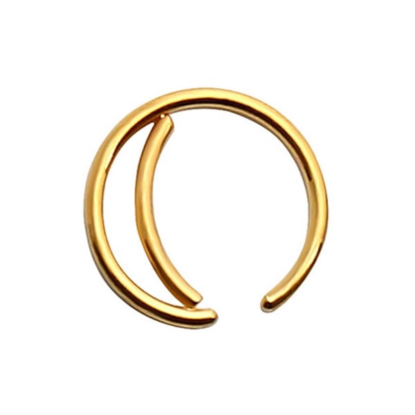 Fake Näsring Dubbel Septum Piercing Clip-On Guld