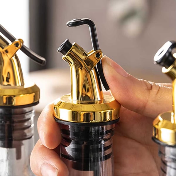 2-Pack Kork till Olivolja Hällpip Droppkork med Lock Guld