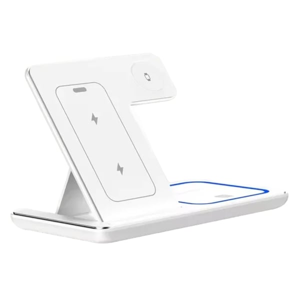 Trådlös laddningsstation för Samsung och Apple produkter 3-i-1 Magsafe Kompatibel Vit