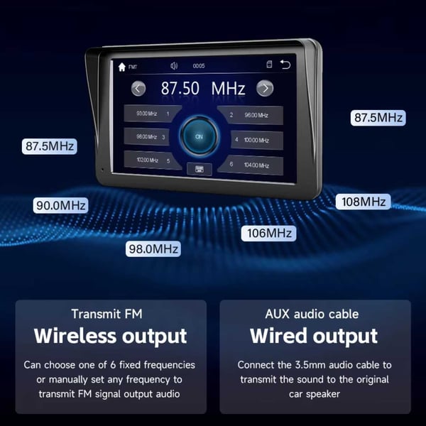 Bilstereo 7" touchskærm til bil med trådløst Carplay og Android Auto