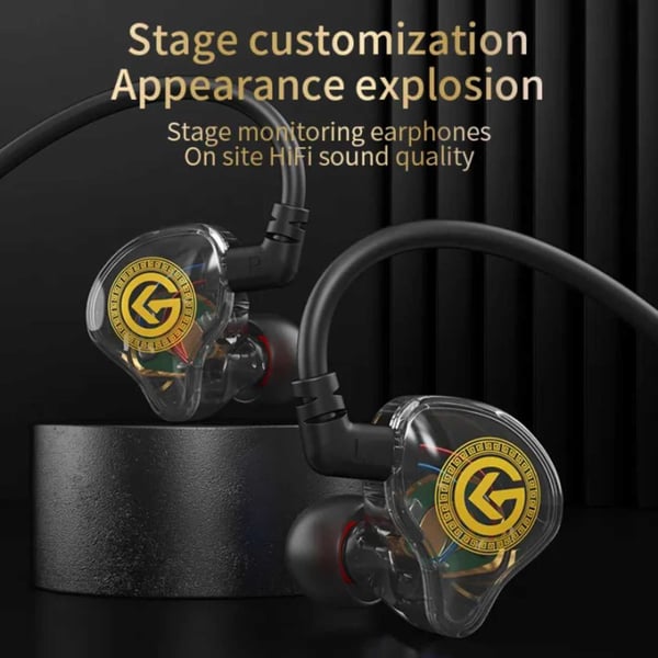 USB-C hovedtelefonskærm med kabel, mikrofon, DAC Dynamic Bass Black
