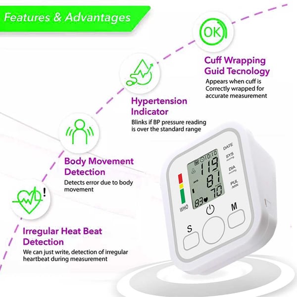 Blodtrykksmåler for overarmen med minnefunksjoner