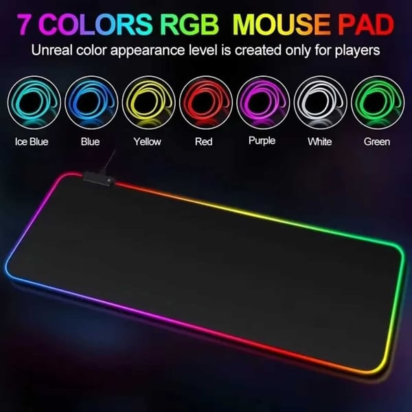Gaming LED RGB bordmåtte 80x30cm