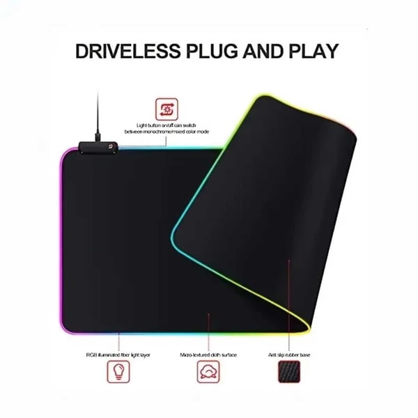 Gaming LED RGB bordmåtte 80x30cm