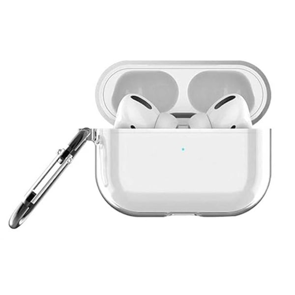 Hardt gjennomsiktig Apple AirPods Pro-deksel med karabinkrok