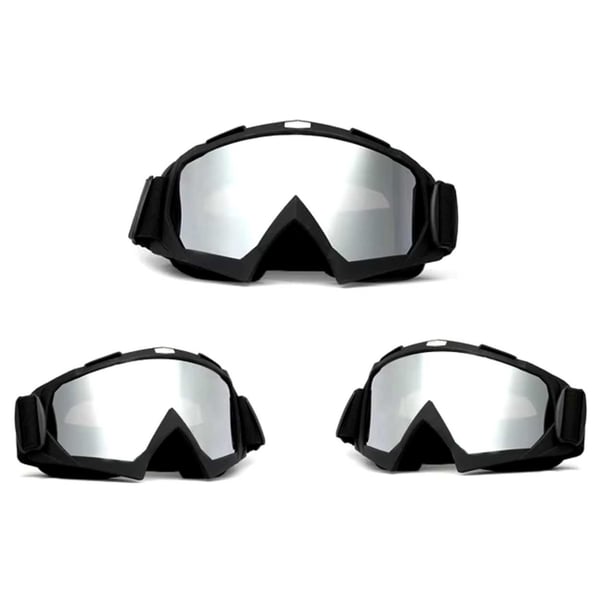 Skibriller Sølv Spejl Glas Mat Sort