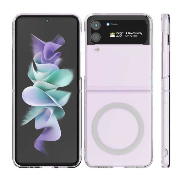 Galaxy Z Flip 4 Magnetisk Mobildeksel Magsafe Kompatibelt Gjennomsiktig