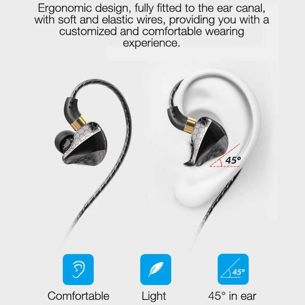 Kablede hovedtelefoner 3,5 mm AUX HiFi Bass Sort