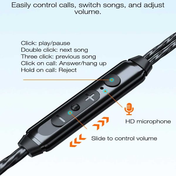 Kablede hovedtelefoner 3,5 mm AUX HiFi Bass Sort