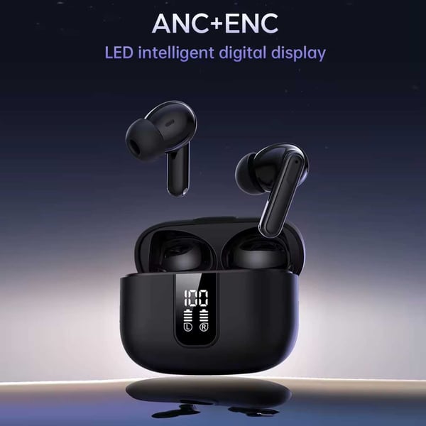 Trådløse TWS Bluetooth-hodetelefoner 20 timer ANC ENC BT 5.3 Sort
