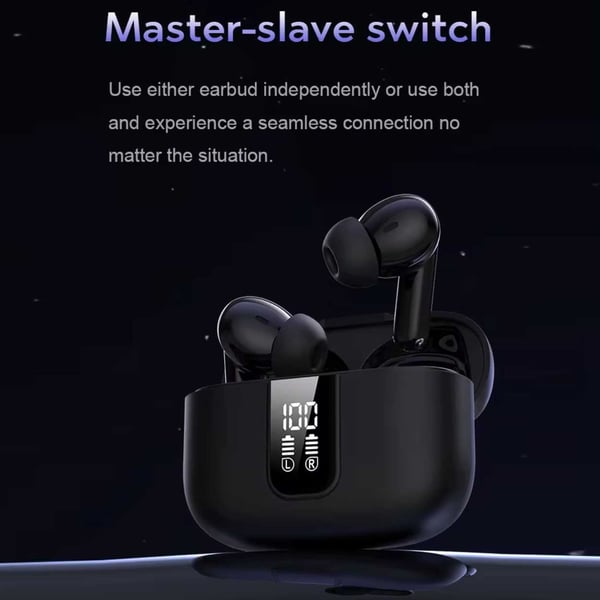 Trådløse TWS Bluetooth-hodetelefoner 20 timer ANC ENC BT 5.3 Sort
