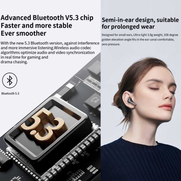 TWS Bluetooth-hodetelefoner ANC ENC BT 5.3 Sort