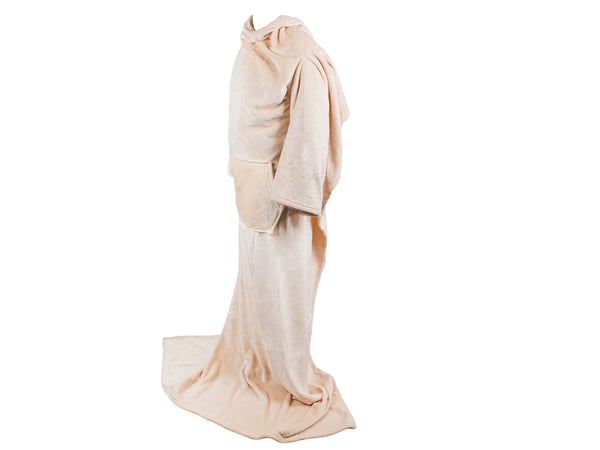 Super stort hettegenser teppe | XXL Tov morgenkåpe Beige