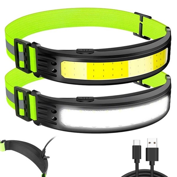 Pannlampa med Reflexband och Rörelsesensor Löpning Lättvikt COB XPE