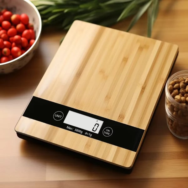 Digitaalinen keittiövaaka Letter Vaaka Bambu 5kg/1g