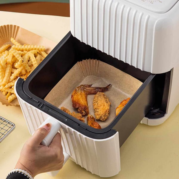 50stk Square Airfryer Paper - Bakepapir for Airfryer 20cm