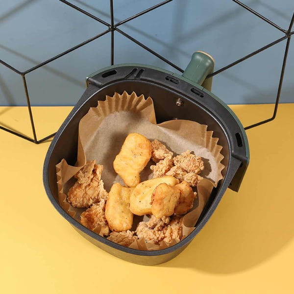 50stk Square Airfryer Paper - Bakepapir for Airfryer 20cm