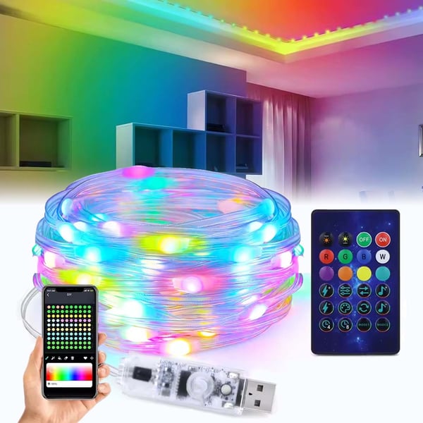 Smart RGBIC LED Ljusslinga med APP Fjärrkontroll 10m