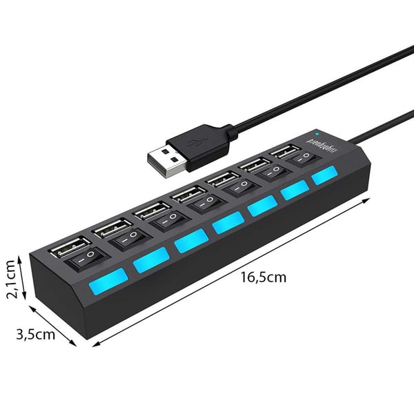 7x USB 2.0 splitterhub