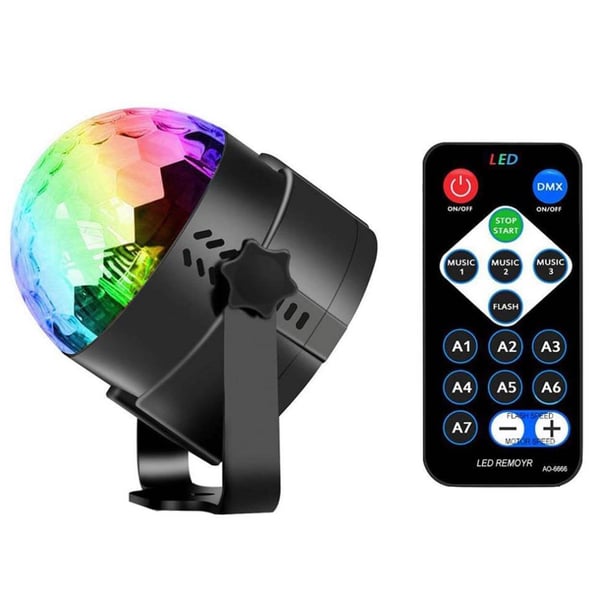 Disco lamppu | Diskopallo RGB kaukosäätimellä ja ääniohjauksella