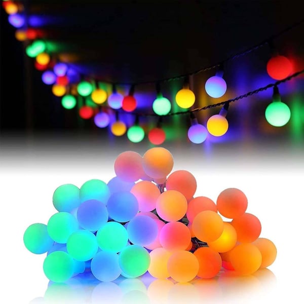 Solcellsdriven LED-ljusslinga 40 Färgglada Lampor 7m