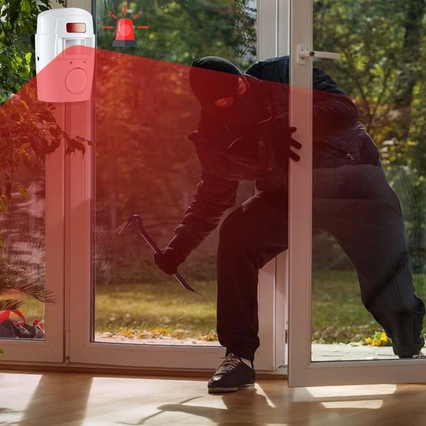 Trådløs bevægelsessensoralarm med 2 fjernbetjeninger 105dB