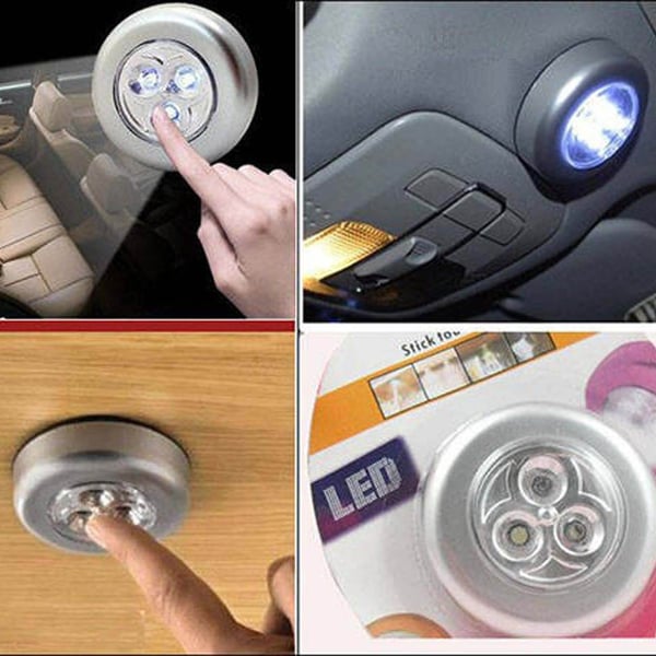 Trådlös Självhäftande LED Lampa med Touch Funktion Silver