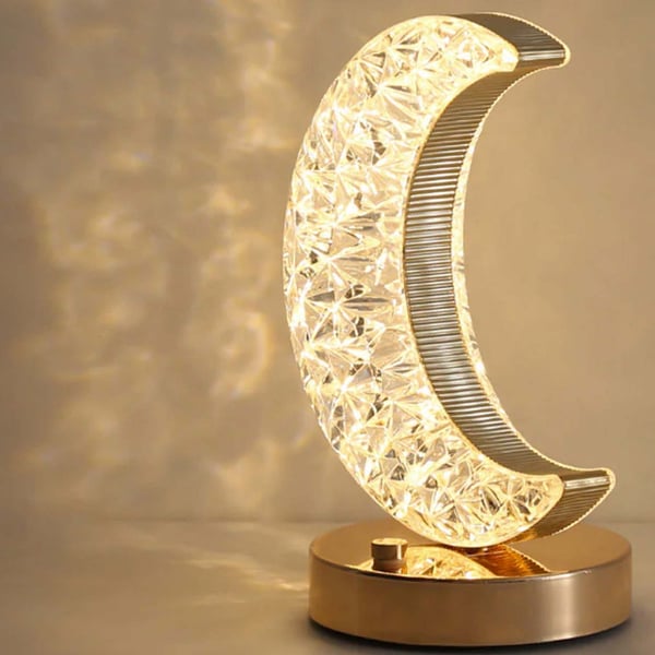 Uppladdningsbar Bordslampa Kristall Måne LED RGB