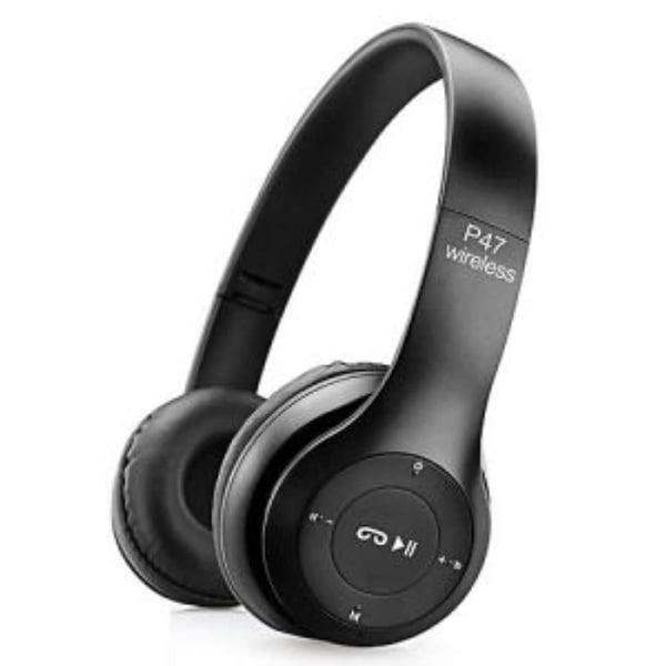 Trådløse Bluetooth-hodetelefoner på øret med mikrofon svart