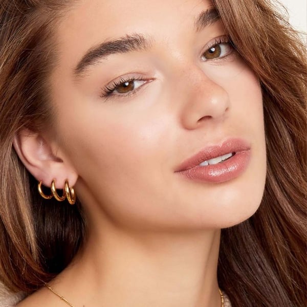 Creole Simple Hoops øreringe i rustfrit stål guld XL