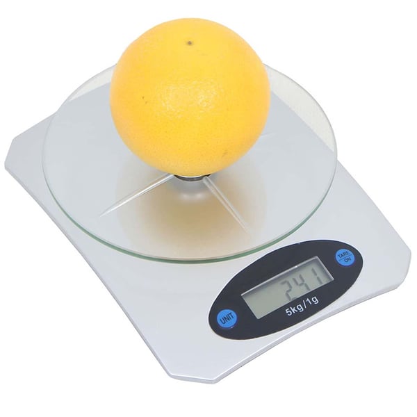 Digital kjøkkenvekt med brett 5kg/1g bokstavvekt