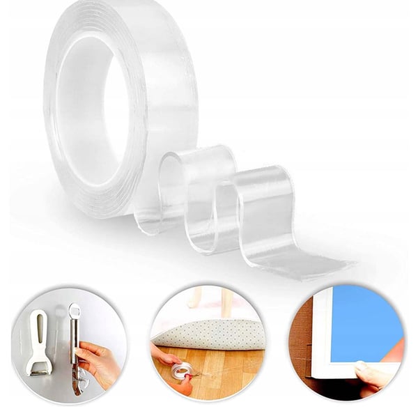 Dobbeltklebende Nanotape Transparent 3 m