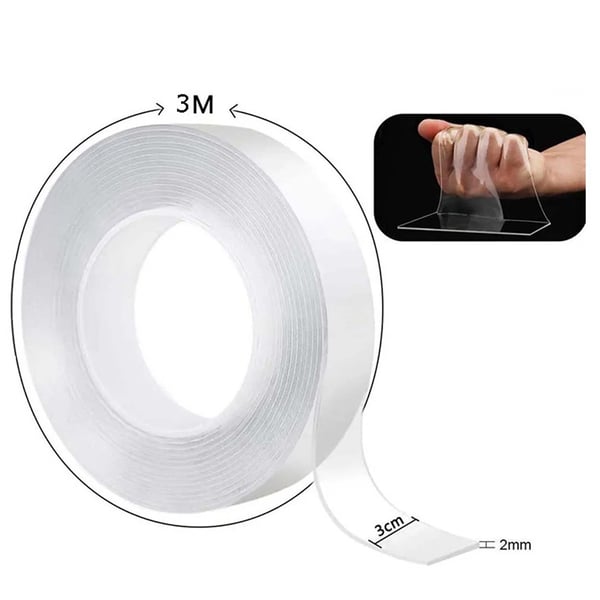 Dobbeltklebende Nanotape Transparent 3 m