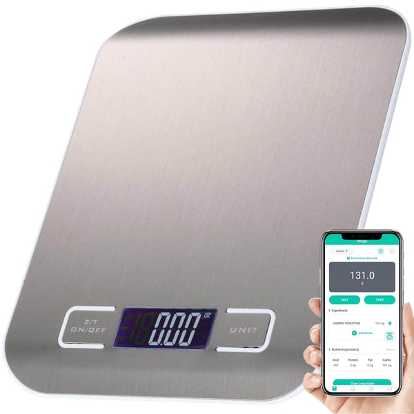 Smart Köksvåg med App Rostfritt Stål 1g-5kg