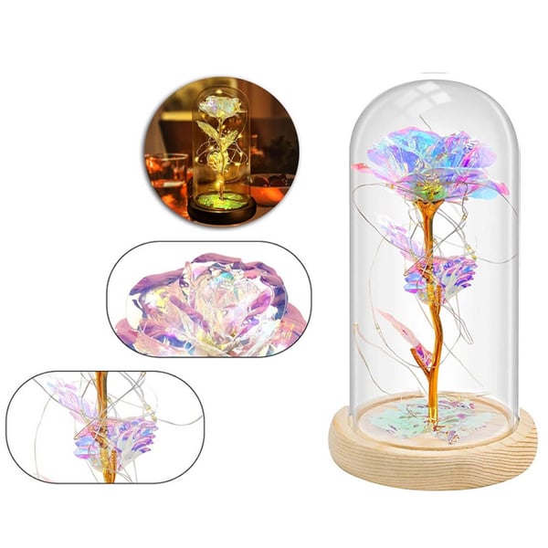 Eternity Rose 24k forgyldt diamantrose med belysning i gaveæske