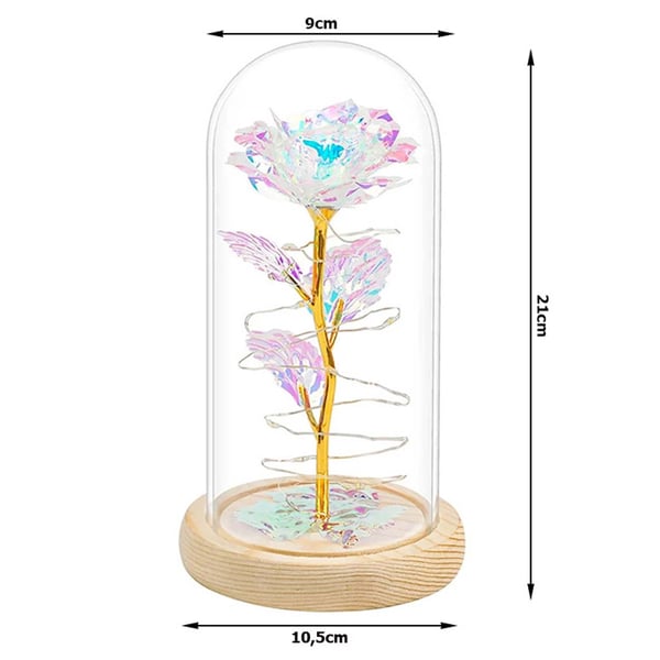 Eternity Rose 24k forgyldt diamantrose med belysning i gaveæske