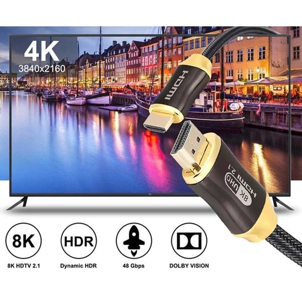 HDMI 2.1 videokabel - Ultra High Speed ​​8K 60Hz 4K 120Hz 1,5 m