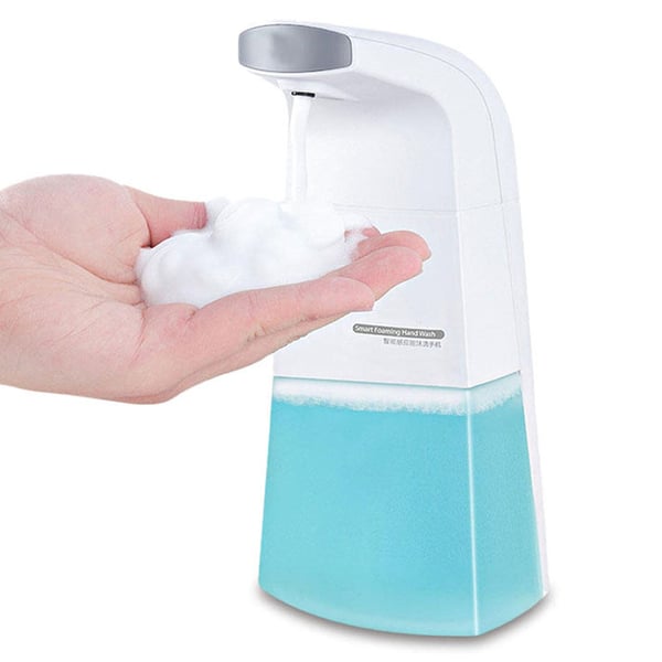 Anturiohjattu automaattinen saippuanannostelija, kosketusvapaa handsfree valkoinen