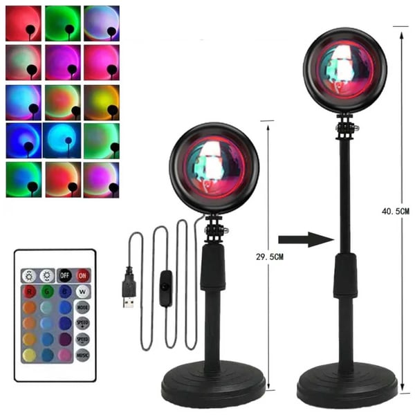 Sunset Lamp – Solnedgångslampa RGB Stämningsbelysning med Fjärrkontroll