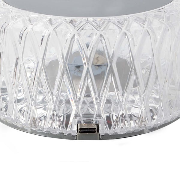 Oppladbar krystallbordlampe Touch LED RGB med USB og fjernkontroll