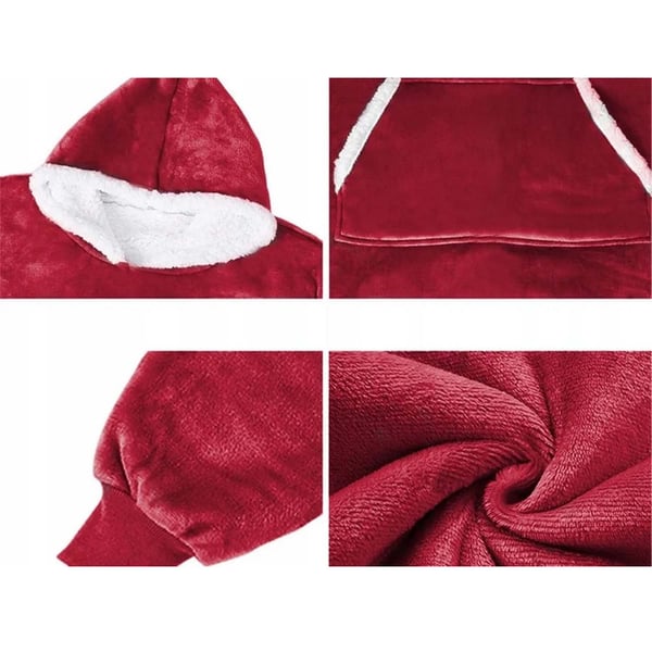 100% Bomull Oversize Teppe Snuggie Rød