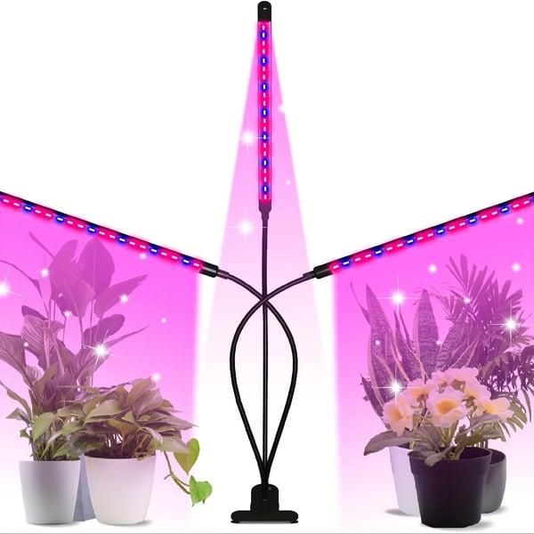 LED Växtbelysning – Trippel Växtlampa Full Spektrum med Klämma