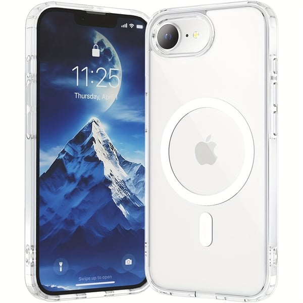 iPhone 16e Magnetiskt Mobilskal Magsafe Kompatibel Genomskinligt