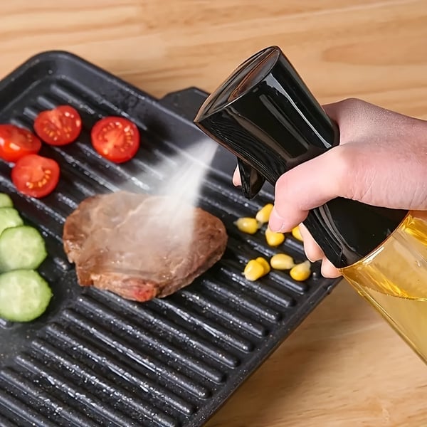 Olieflaske med Sprayfunktion i Glas 200ml Sort