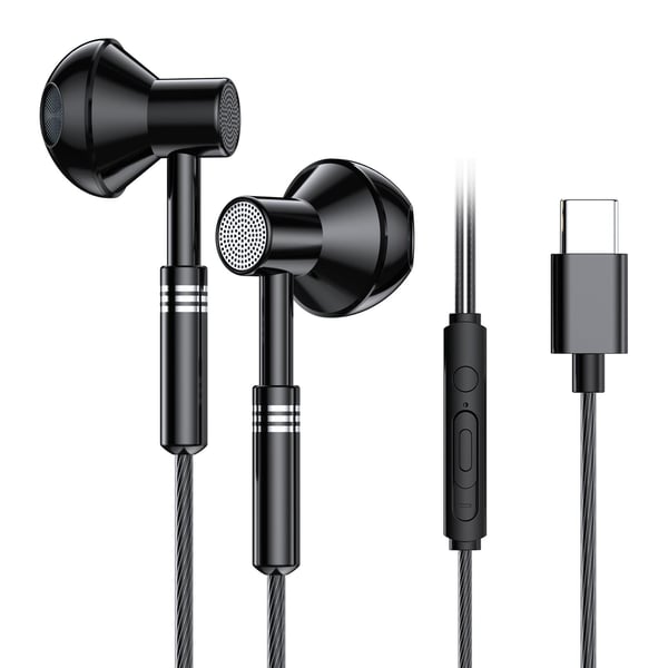 USB-C In-Ear Hodetelefoner med Ledning DAC Svart