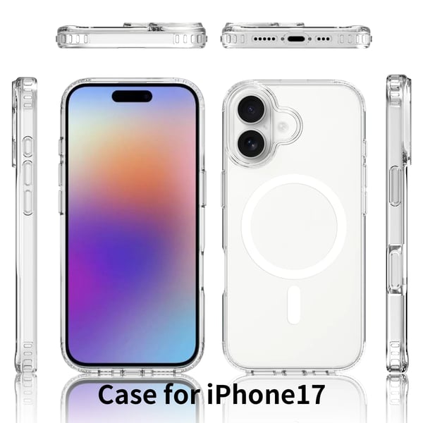 iPhone 17 Magnetiskt Mobilskal Magsafe Kompatibel Genomskinligt