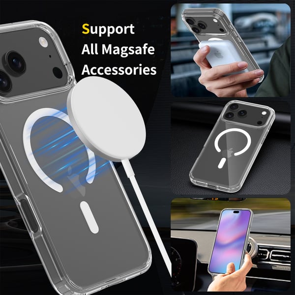 iPhone 17 Pro Magnetisk Mobilcover Magsafe Kompatibel Gennemsigtig