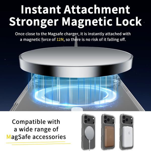 iPhone 17 Pro Magnetisk Mobilcover Magsafe Kompatibel Gennemsigtig
