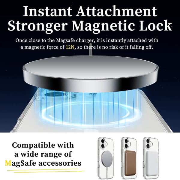 iPhone 17 Magnetiskt Mobilskal Magsafe Kompatibel Genomskinligt